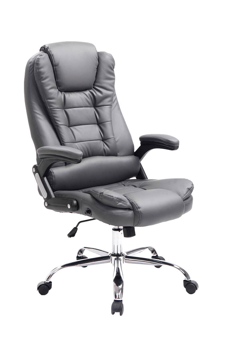 Silla de oficina thor simil cuero gris 78x69.5x113 cm
