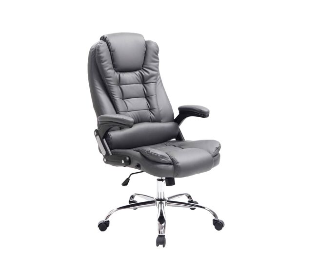 Silla de oficina thor simil cuero gris 78x69.5x113 cm