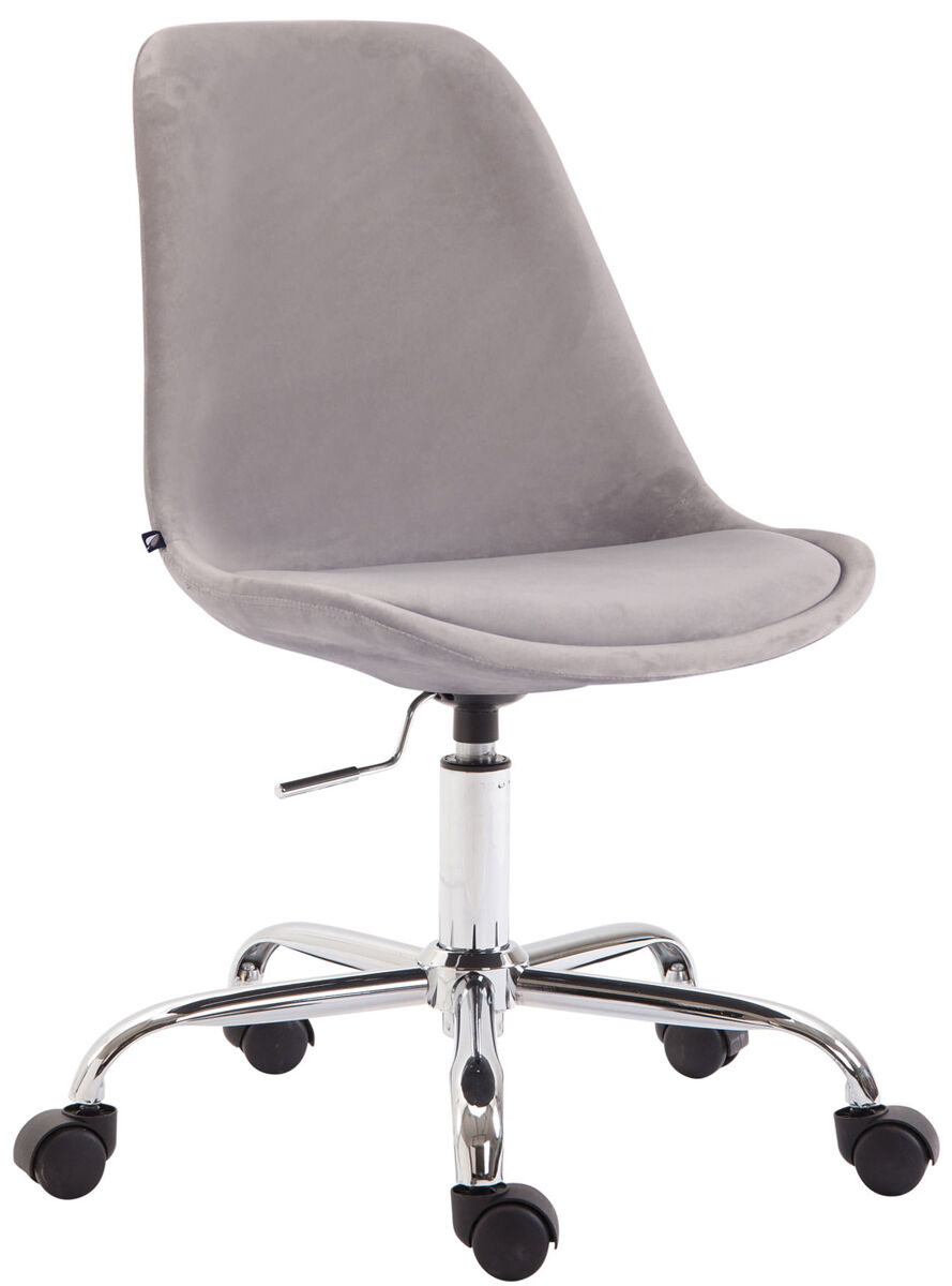 Silla de oficina toulouse en terciopelo gris 54x48x81 cm