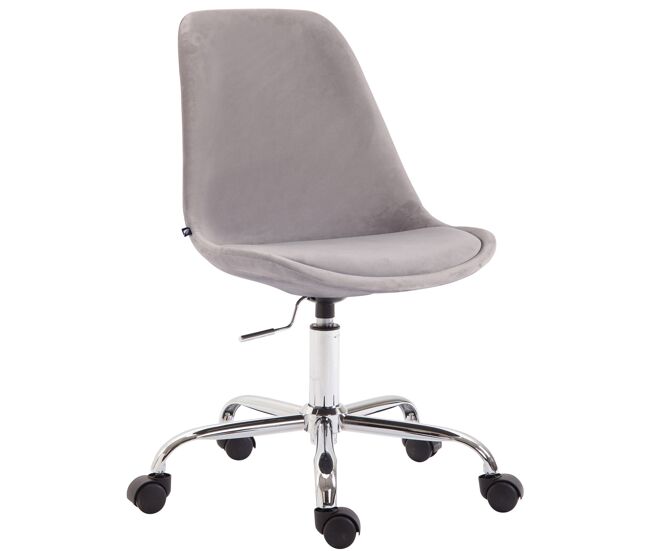 Silla de oficina toulouse en terciopelo gris 54x48x81 cm