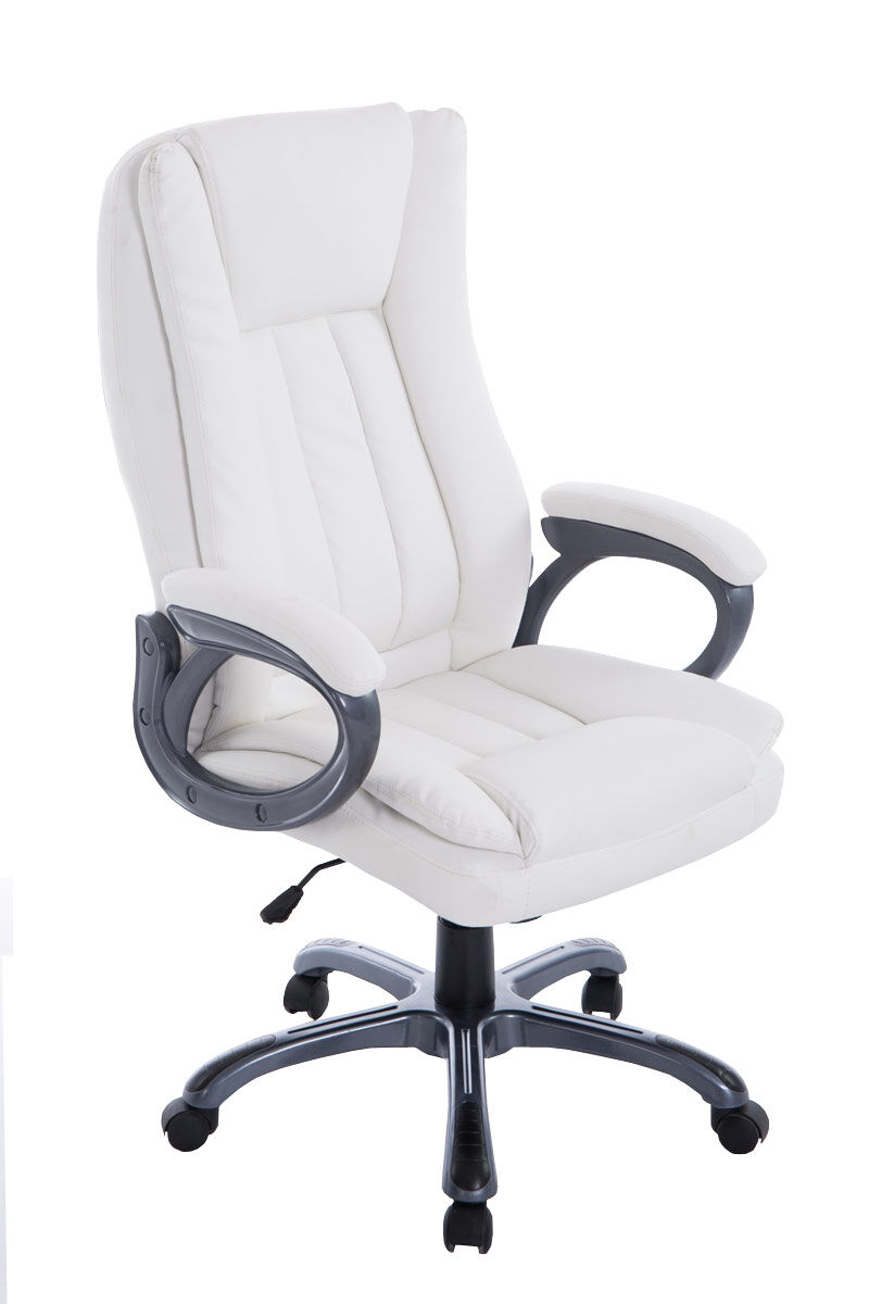 Silla de oficina xl bern simil cuero blanco 73x65x114 cm