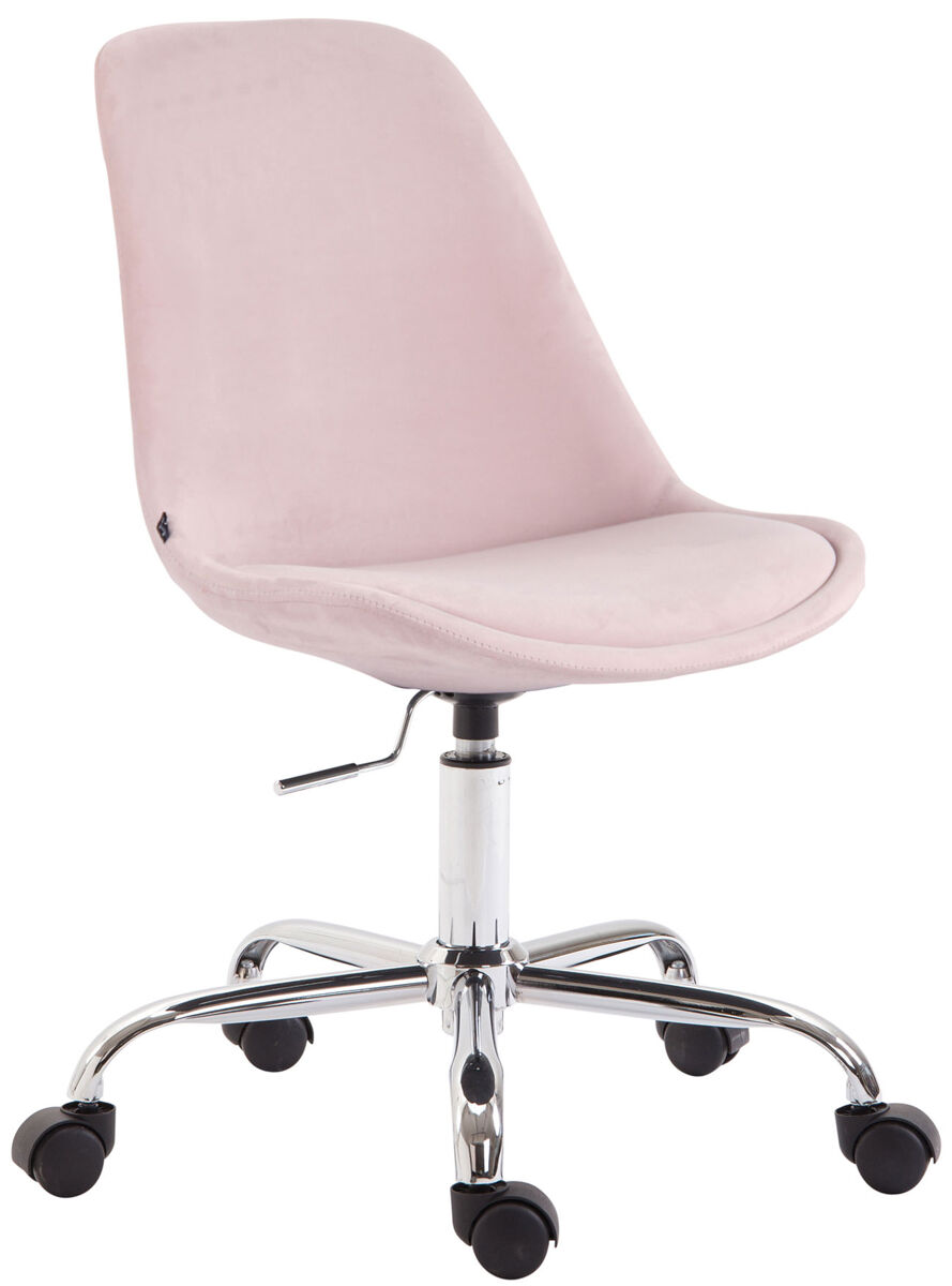 Silla de oficina toulouse en terciopelo rosado 54x48x81 cm