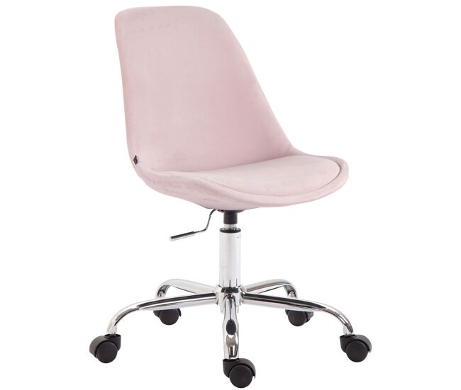 Silla de oficina toulouse en terciopelo rosado 54x48x81 cm