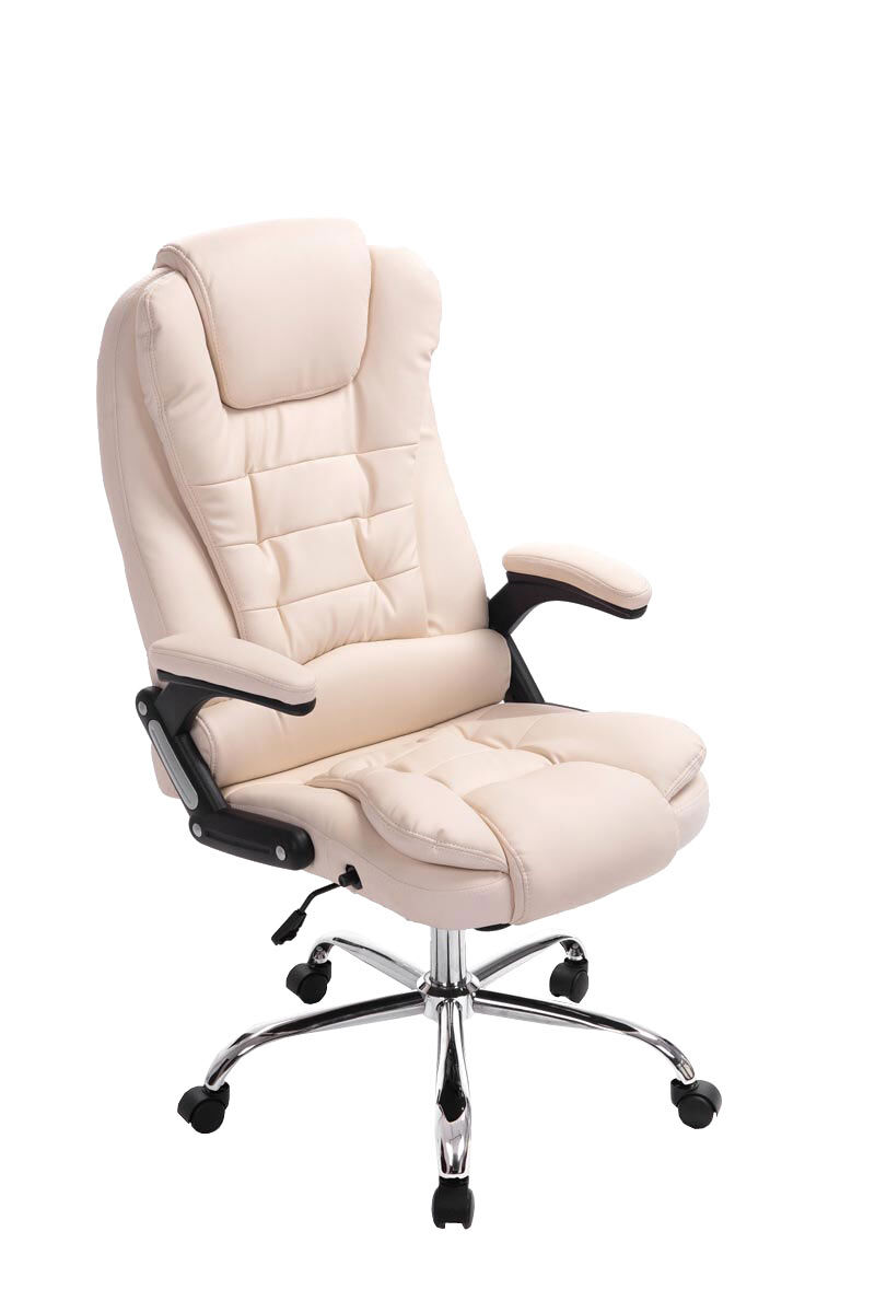 Silla de oficina thor simil cuero crema 78x69.5x113 cm