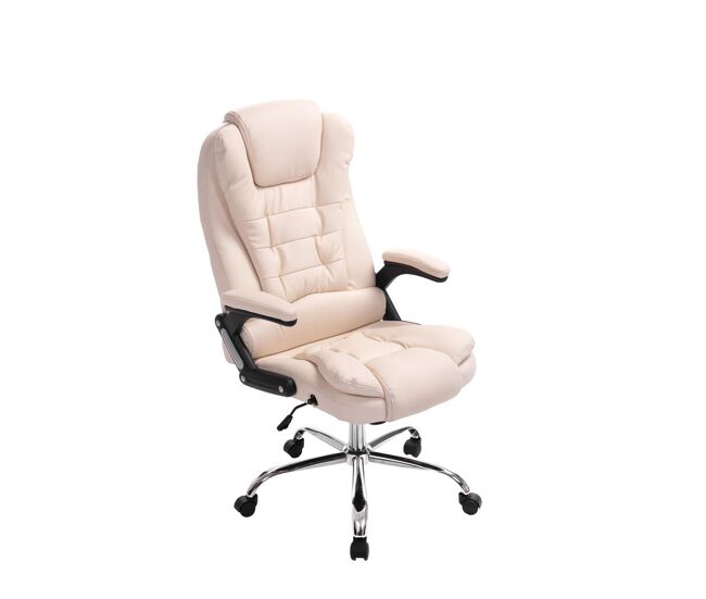 Silla de oficina thor simil cuero crema 78x69.5x113 cm