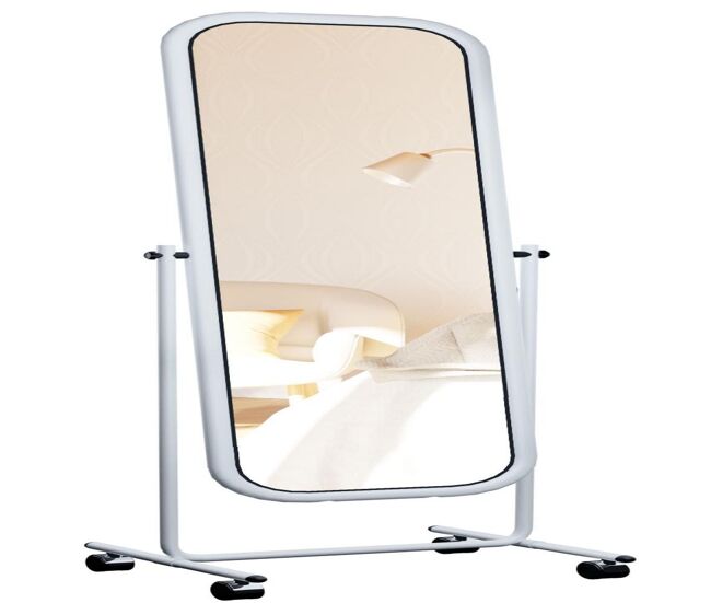 Espejo de pie medusa metal blanco 45x48x166 cm