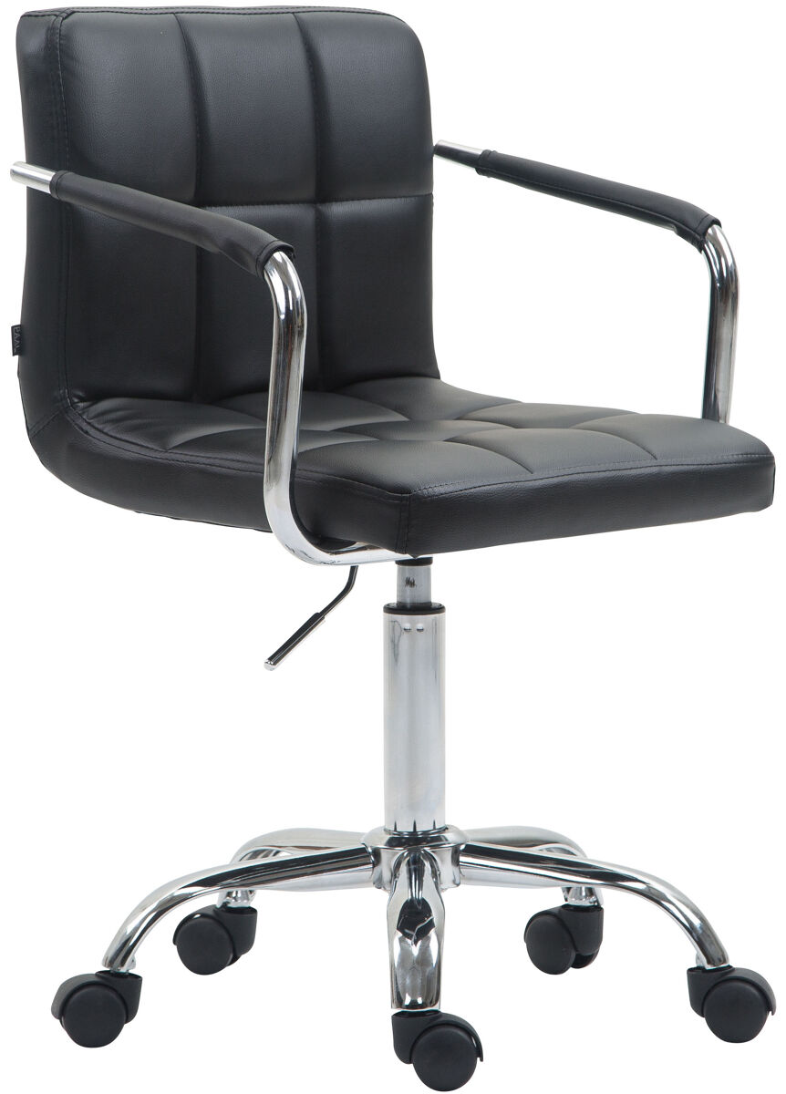 Silla de oficina lucy v2 en cuero pu simil cuero negro 44x52x76 cm