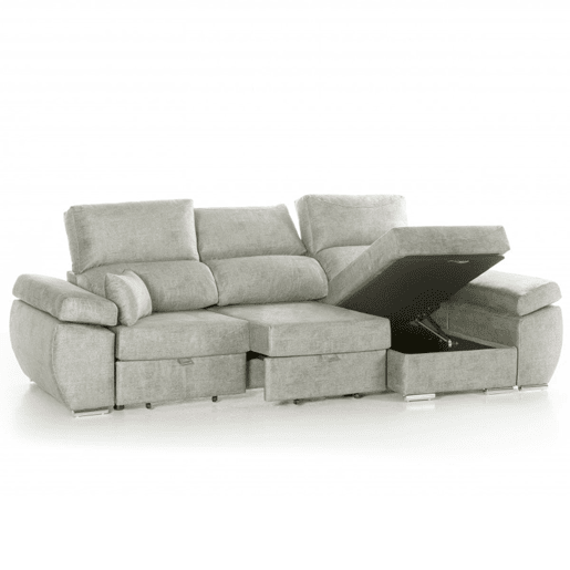 Chaise longue reversível Indico, Prata Direito