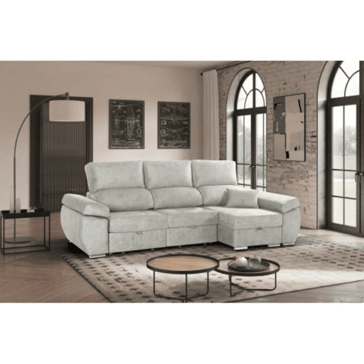 Chaise longue reversível Indico, Prata Direito