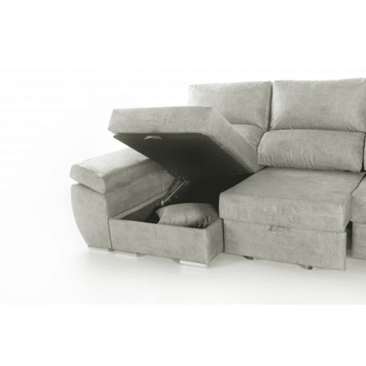 Chaise longue reversível Indico, Prata Direito