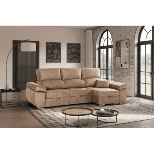 Chaise longue reversível Indico, Camel Direito
