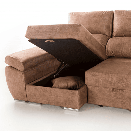 Chaise longue reversível Indico, Camel Direito