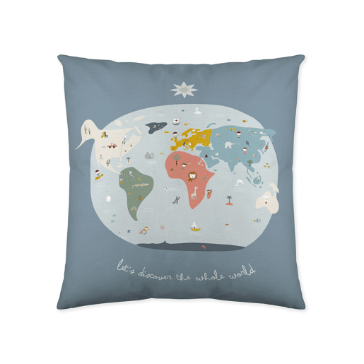 ALMOFADA VAZIA CAPA MAPA DO MUNDO 40x40 CM