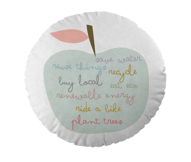 Cojin redondo con relleno save the earth 40 cm diametro