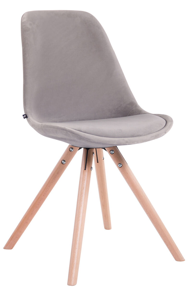 Silla de visita toulouse rund en terciopelo gris 56x48x84 cm