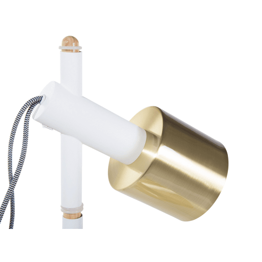 Candeeiro de pé OWENS Ajustável Madeira de freixo Branco