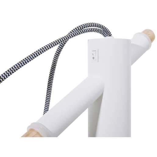 Candeeiro de pé OWENS Ajustável Madeira de freixo Branco