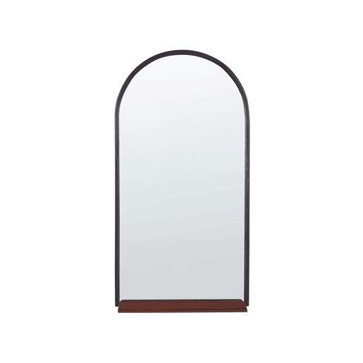 Espelho de parede com prateleira DOMME 40 cm 67 cm Metal Preto