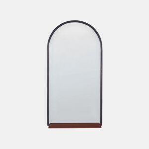 Espelho de parede com prateleira DOMME 40 cm 67 cm Metal Preto
