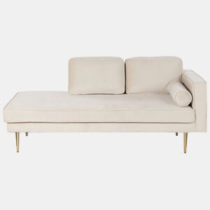 Chaise longue à direita MIRAMAS Veludo Creme