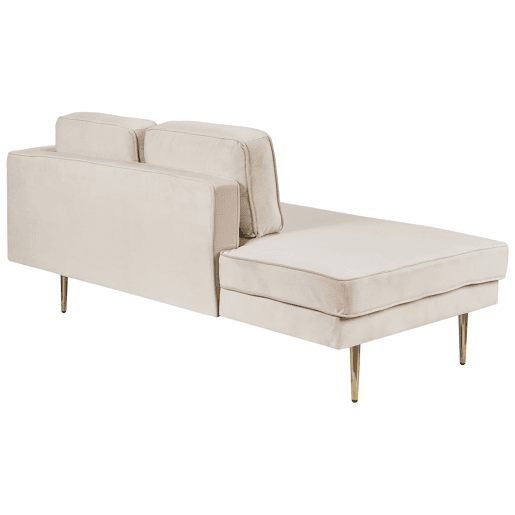 Chaise longue à direita MIRAMAS Veludo Creme Chaise longue à direita MIRAMAS Veludo Creme