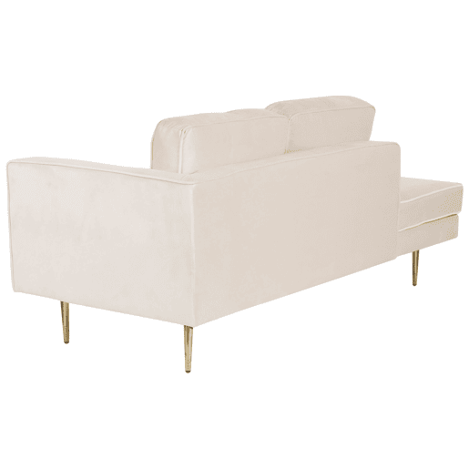 Chaise longue à direita MIRAMAS Veludo Creme Chaise longue à direita MIRAMAS Veludo Creme