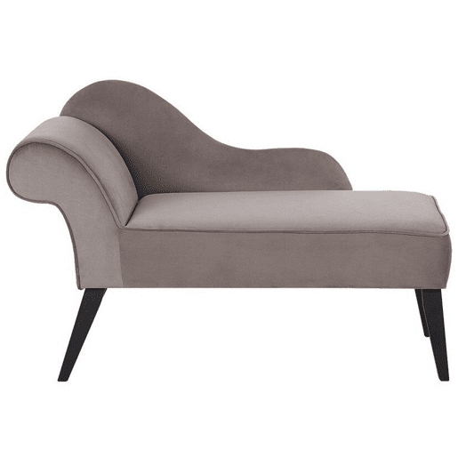 Chaise longue à esquerda BIARRITZ Veludo Taupe
