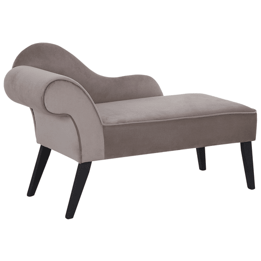 Chaise longue à esquerda BIARRITZ Veludo Taupe