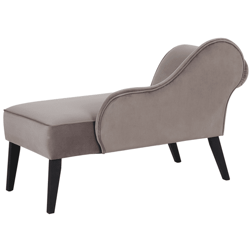 Chaise longue à esquerda BIARRITZ Veludo Taupe