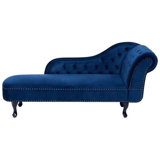 Chaise longue à direita NIMES Veludo Azul marinho