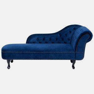 Chaise longue à direita NIMES Veludo Azul marinho