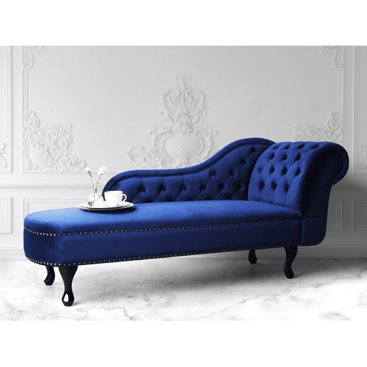 Chaise longue à direita NIMES Veludo Azul marinho