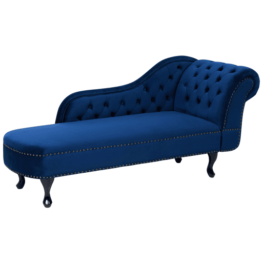 Chaise longue à direita NIMES Veludo Azul marinho