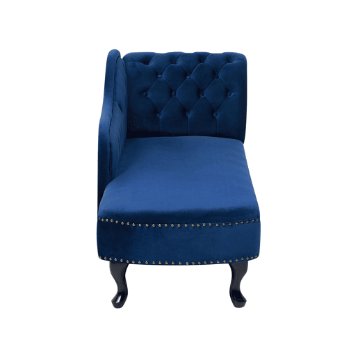 Chaise longue à direita NIMES Veludo Azul marinho