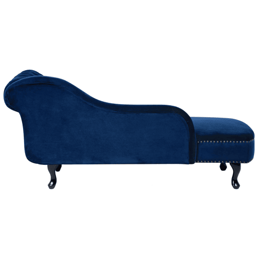Chaise longue à direita NIMES Veludo Azul marinho