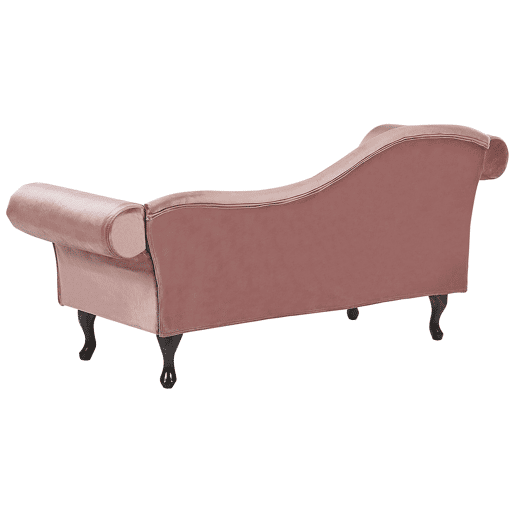 Chaise longue à esquerda LATTES Veludo Rosa Chaise longue à esquerda LATTES Veludo Rosa