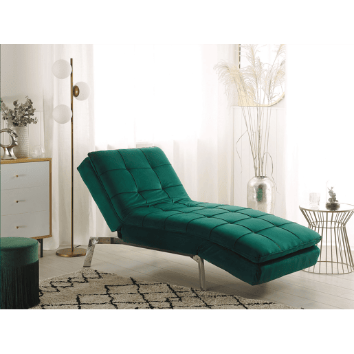 Chaise longue LOIRET Veludo Verde esmeralda
