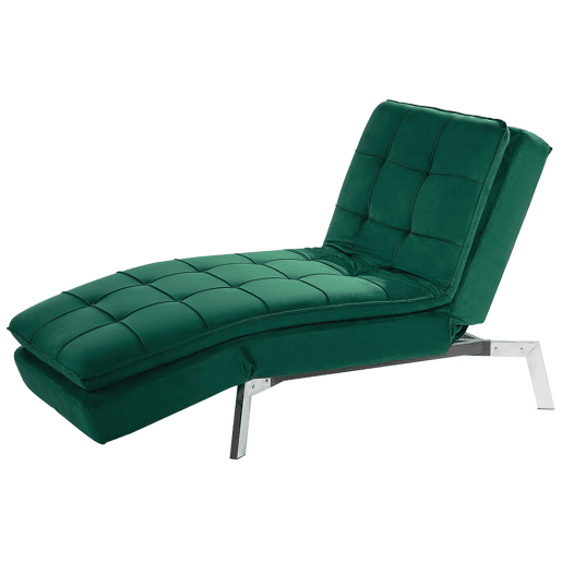 Chaise longue LOIRET Veludo Verde esmeralda