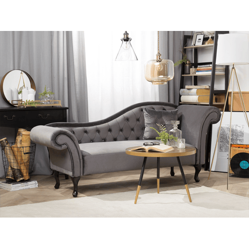 Beliani Chaise longue à direita Veludo LATTES