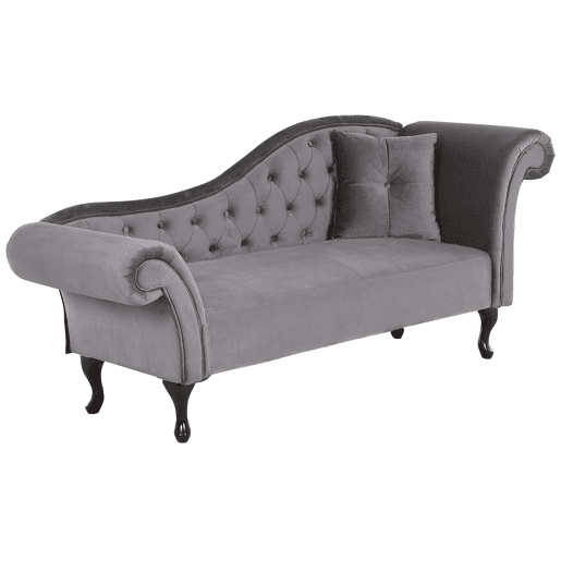 Beliani Chaise longue à direita Veludo LATTES