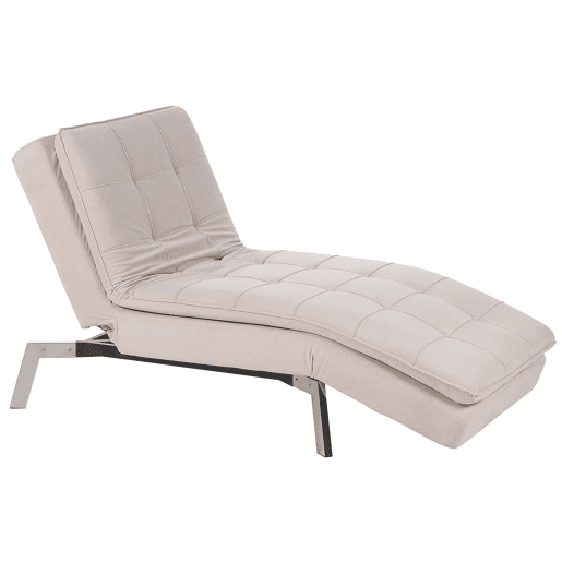 Chaise longue LOIRET Veludo Creme