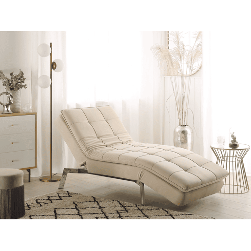 Chaise longue LOIRET Veludo Creme
