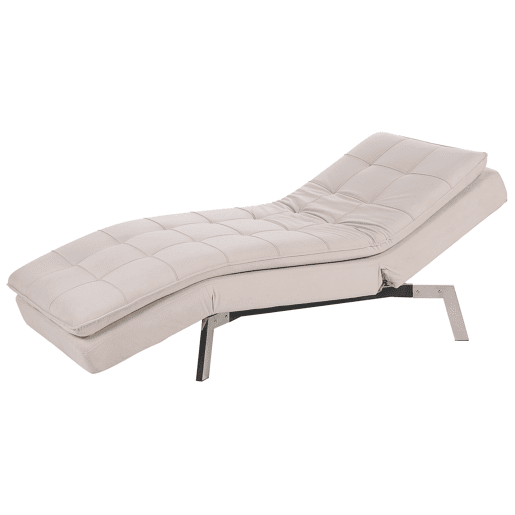 Chaise longue LOIRET Veludo Creme