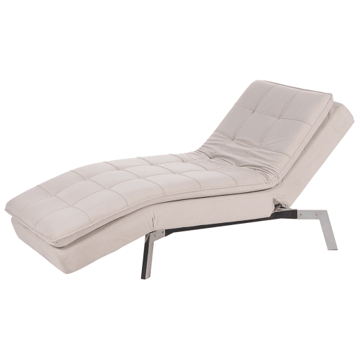 Chaise longue LOIRET Veludo Creme