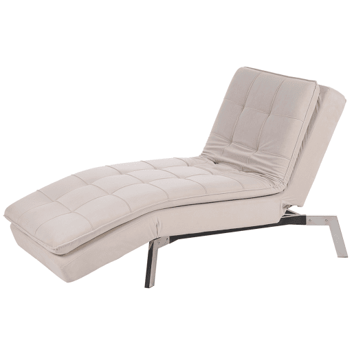 Chaise longue LOIRET Veludo Creme
