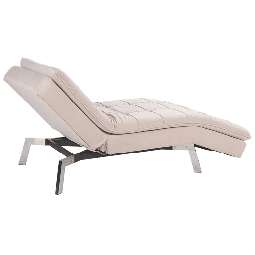 Chaise longue LOIRET Veludo Creme