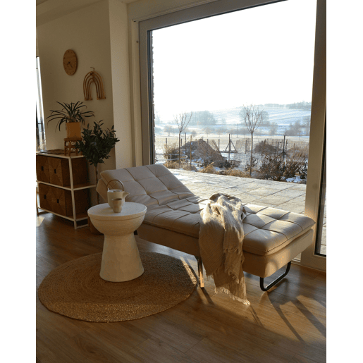 Chaise longue LOIRET Veludo Creme