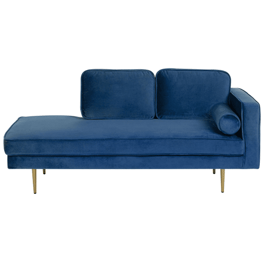 Chaise longue à direita MIRAMAS Veludo Azul marinho