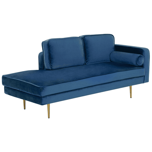 Chaise longue à direita MIRAMAS Veludo Azul marinho