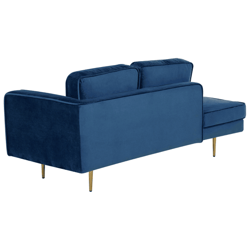 Chaise longue à direita MIRAMAS Veludo Azul marinho